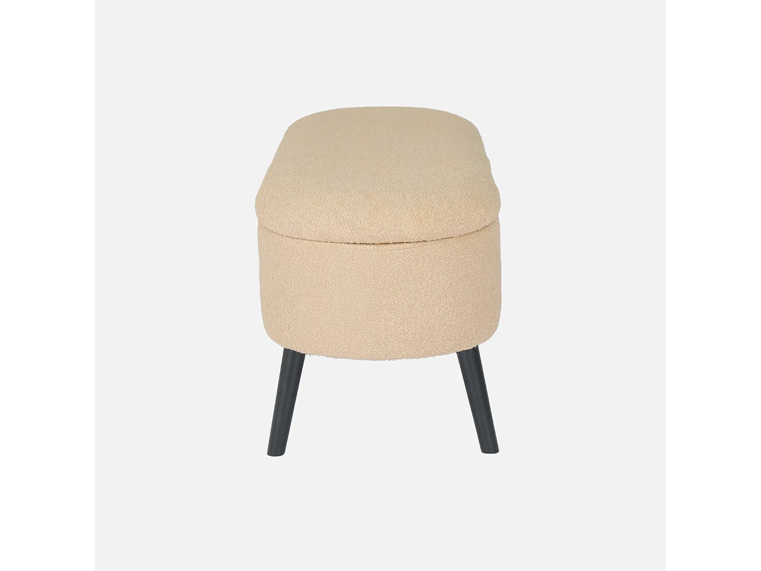 Cassapanca con rivestimento bouclé, beige