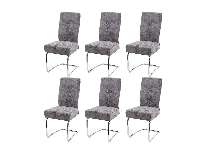 Chaise de salle à manger MCW-G56 (lot de 6),  gris foncé