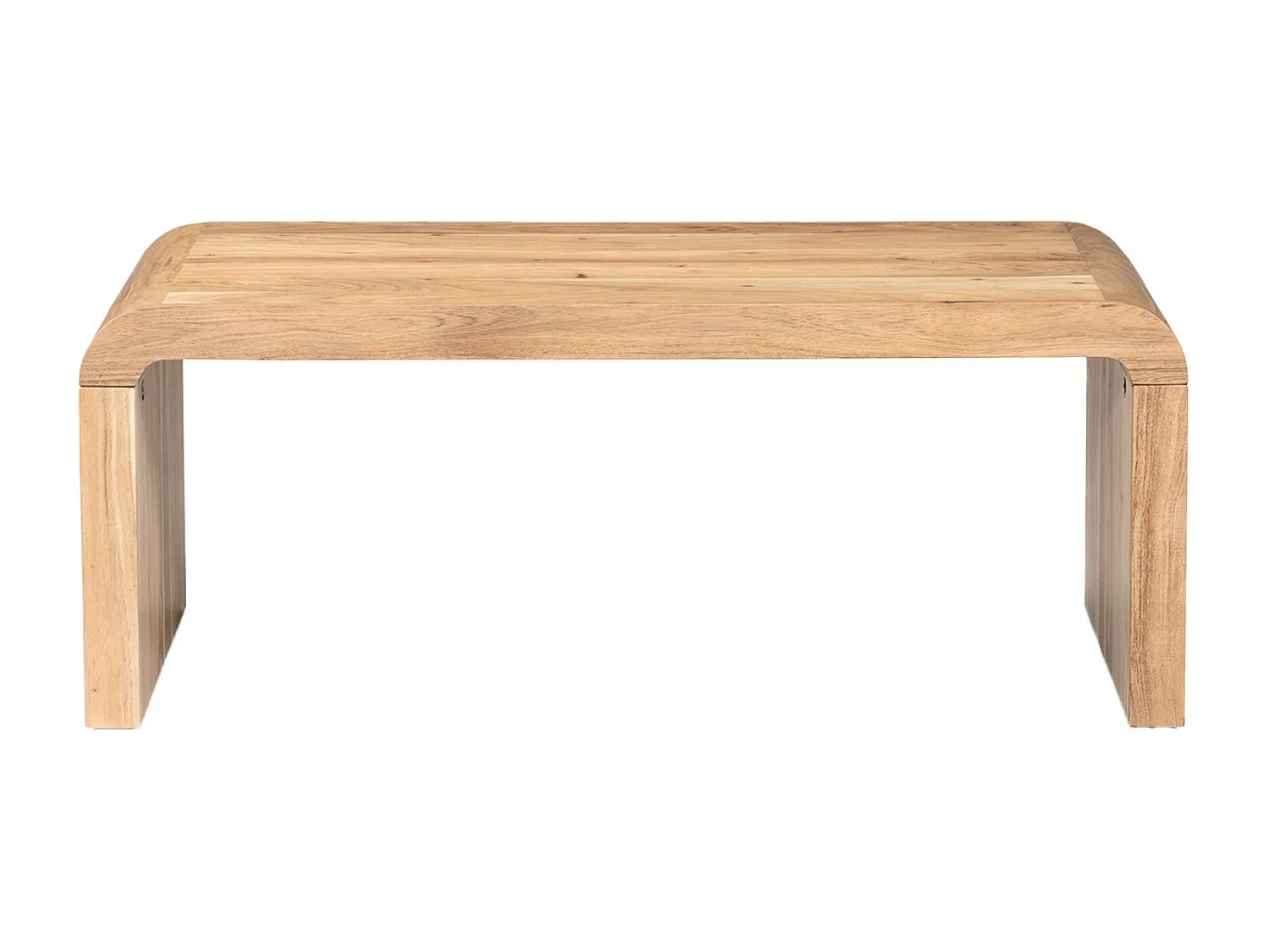 Tavolino rettangolare in legno massiccio di acacia, marrone naturale