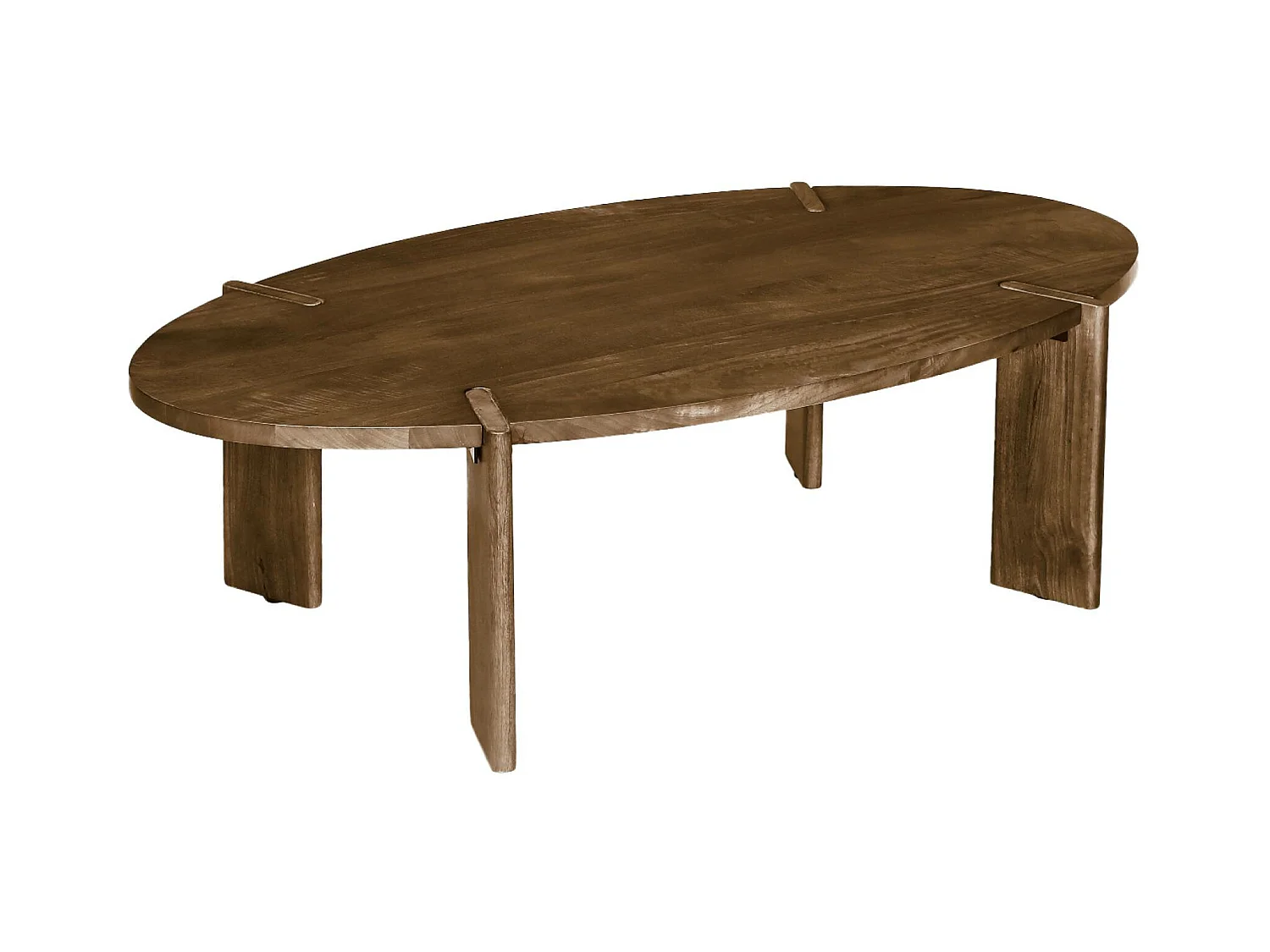 Tavolino ovale in legno di mango massiccio 120 cm i sweeek