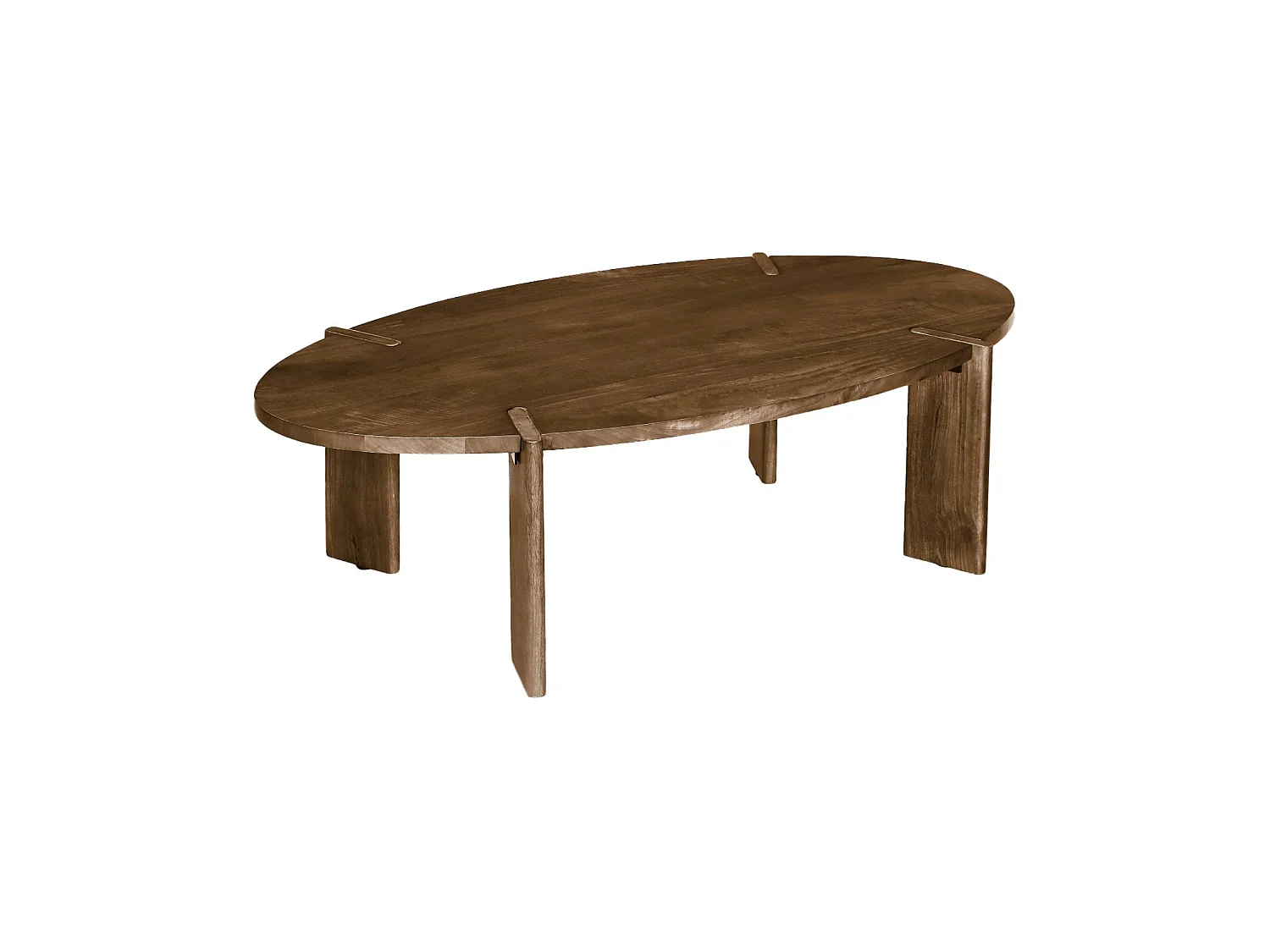 Tavolino ovale in legno di mango massiccio 120 cm