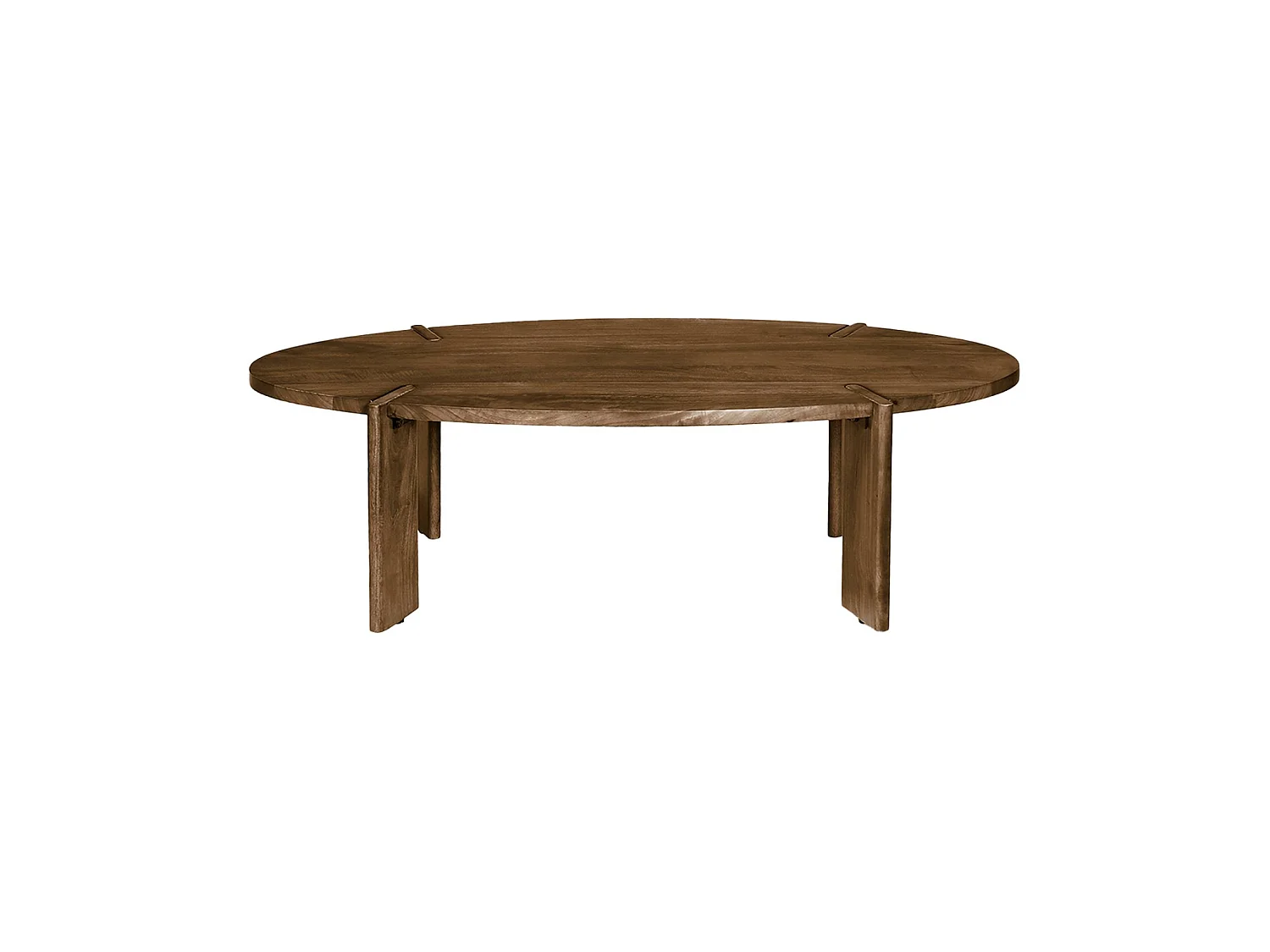 Tavolino ovale in legno di mango massiccio 120 cm