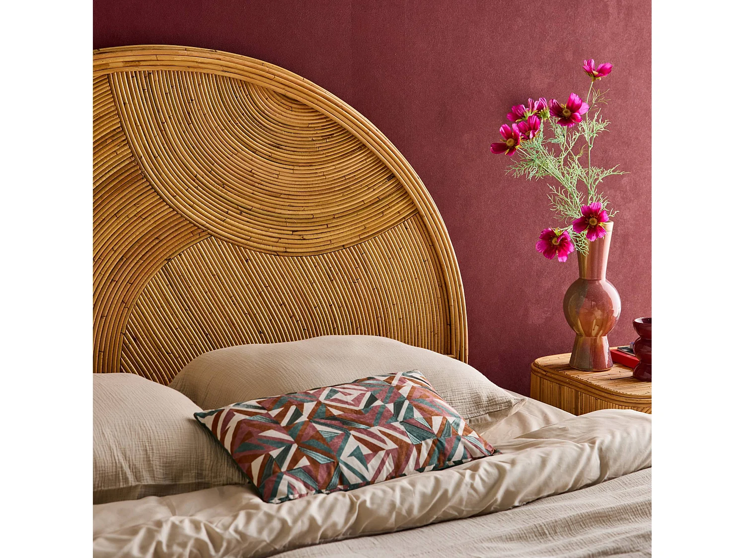 Cabecero de ratán natural natural