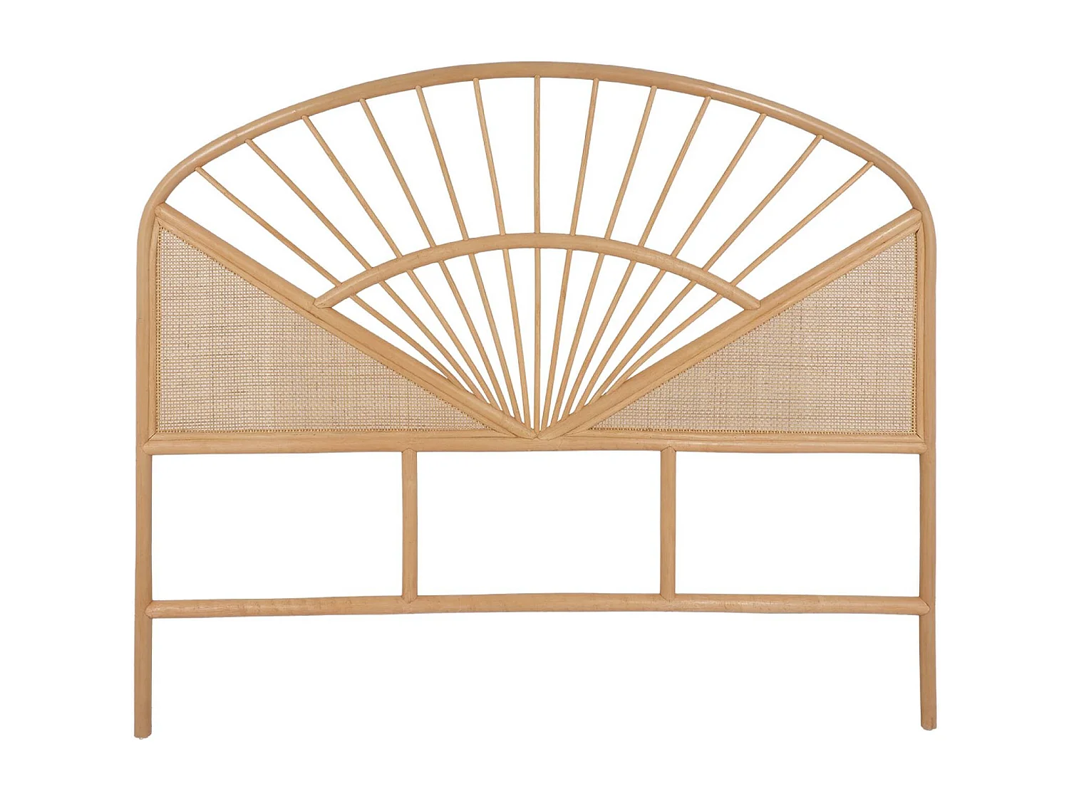 Tête de lit en rotin naturel et cannage. bois clair. bohème. L142 x P3 x H115cm