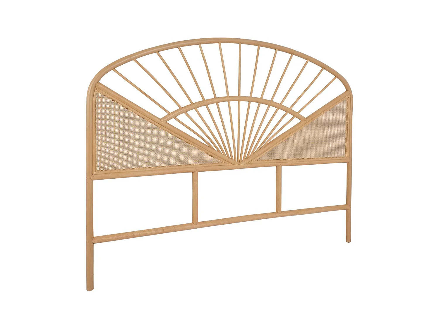 Tête de lit en rotin naturel et cannage. bois clair. bohème. L162 x P3 x H130cm