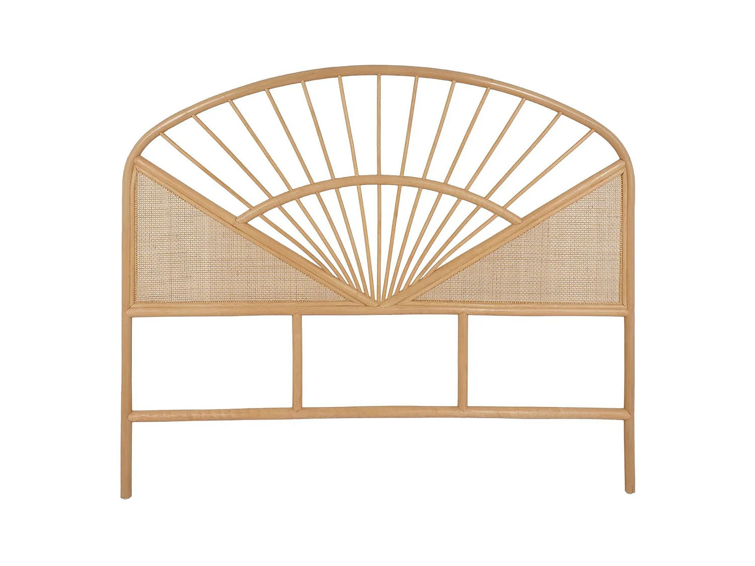 Tête de lit en rotin naturel et cannage. bois clair. bohème. L162 x P3 x H130cm
