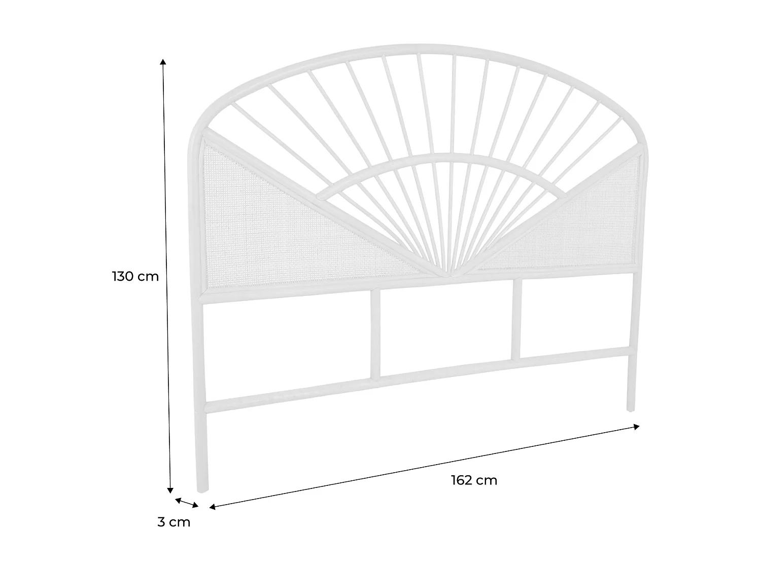 Testata in rattan naturale e canna da zucchero, tomia, marrone