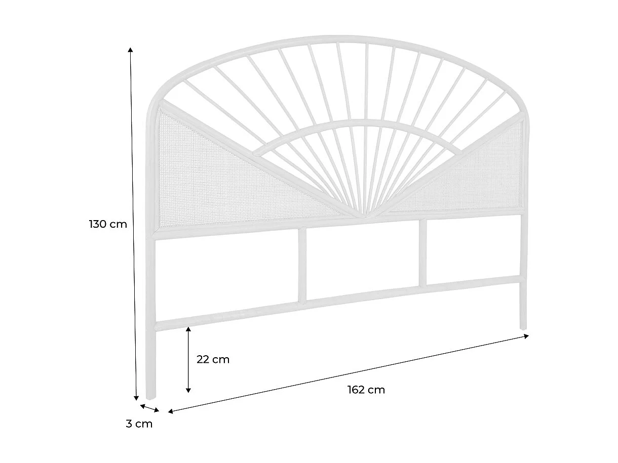 Testata in rattan naturale e canna da zucchero, tomia, marrone