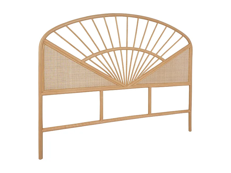 Tête de lit en rotin naturel et cannage. bois clair. bohème. L162 x P3 x H130cm