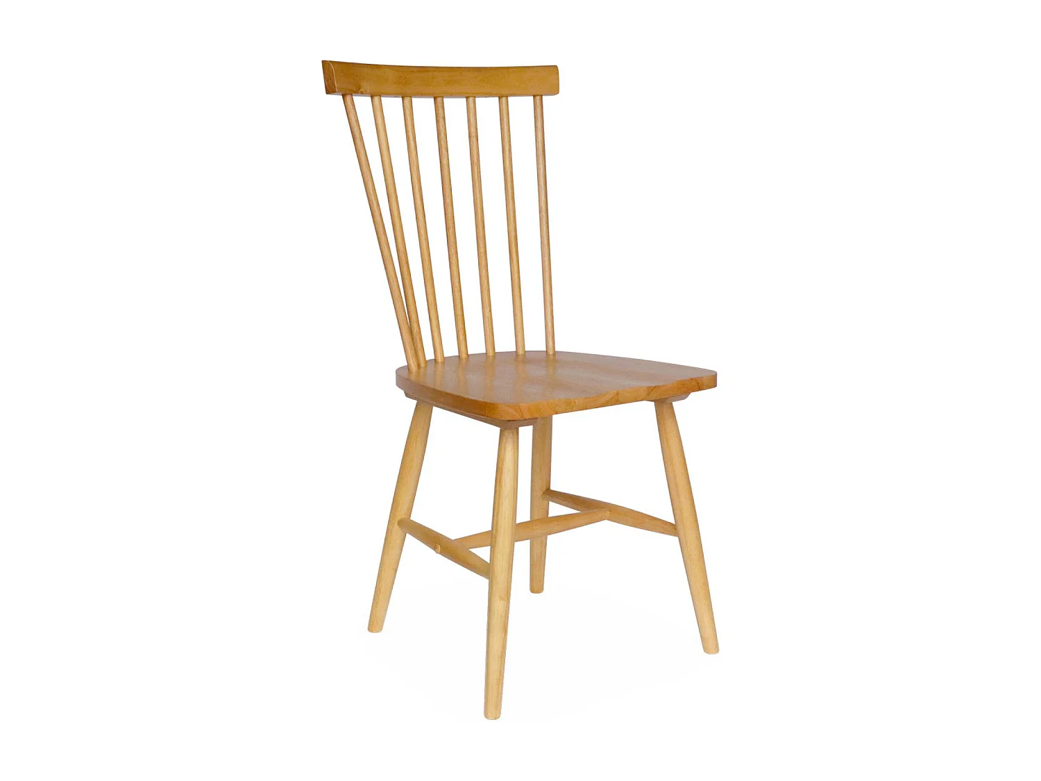 Set di 4 sedie a doghe in legno di gomma naturale | sweeek