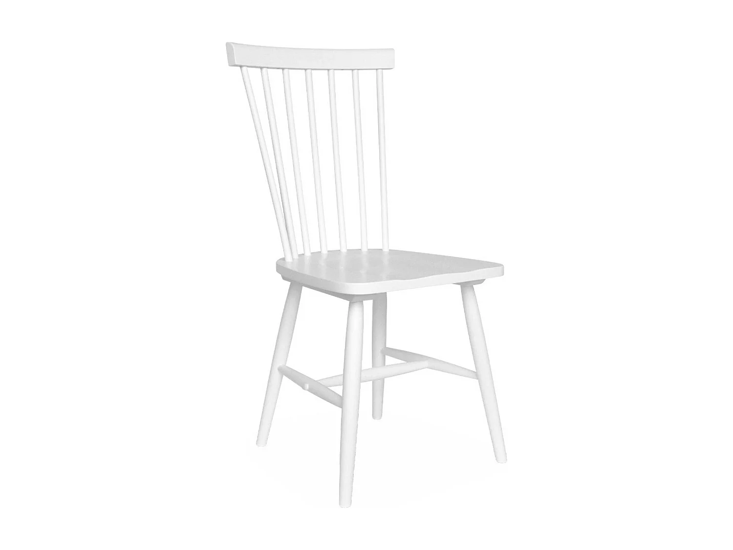 Set di 4 sedie in legno di hevea, bianco