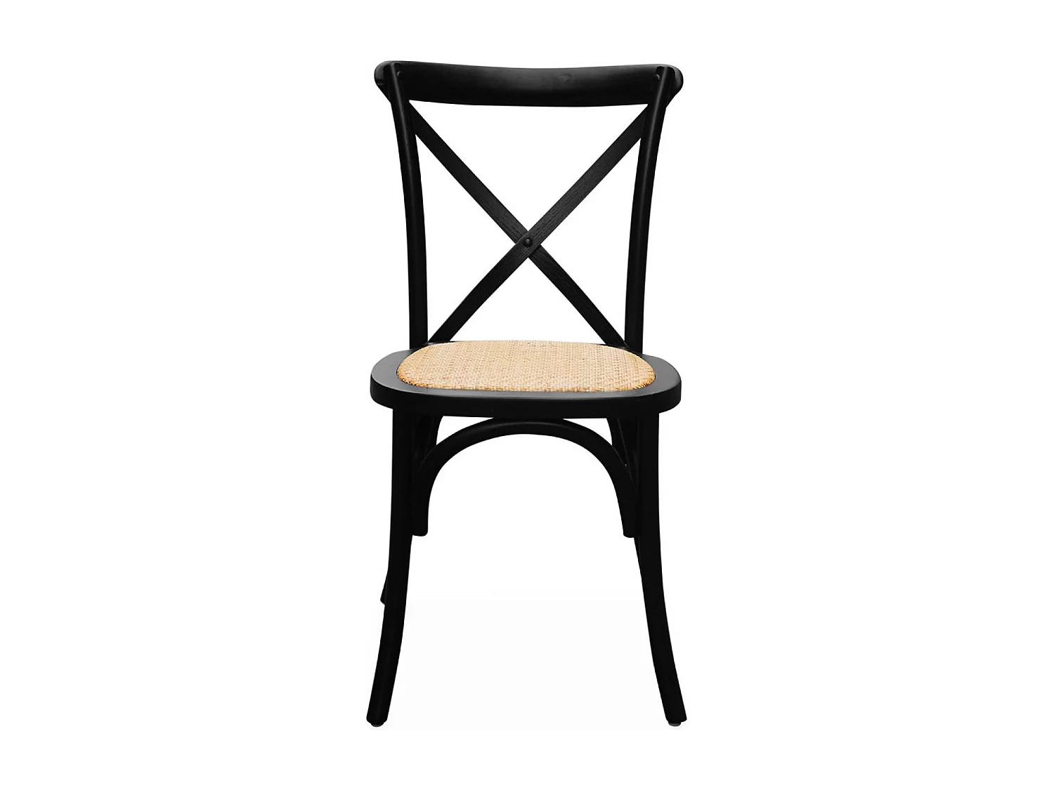 Silla de bistró vintage de madera, set de 4 negro