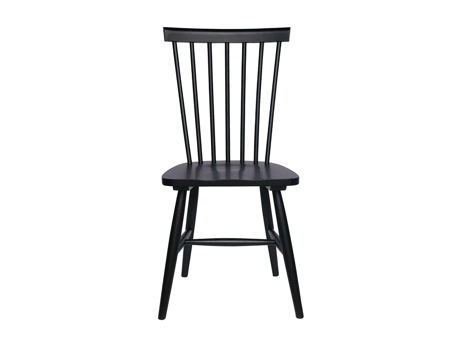 Set di 4 sedie in legno di hevea, nero