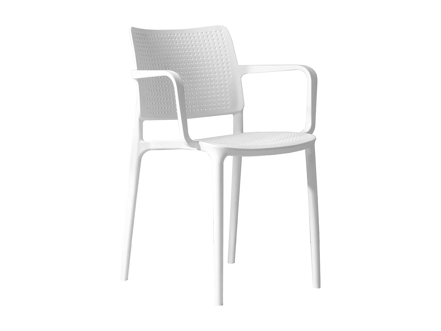 Set van 4 witte kunststof terrasstoelen