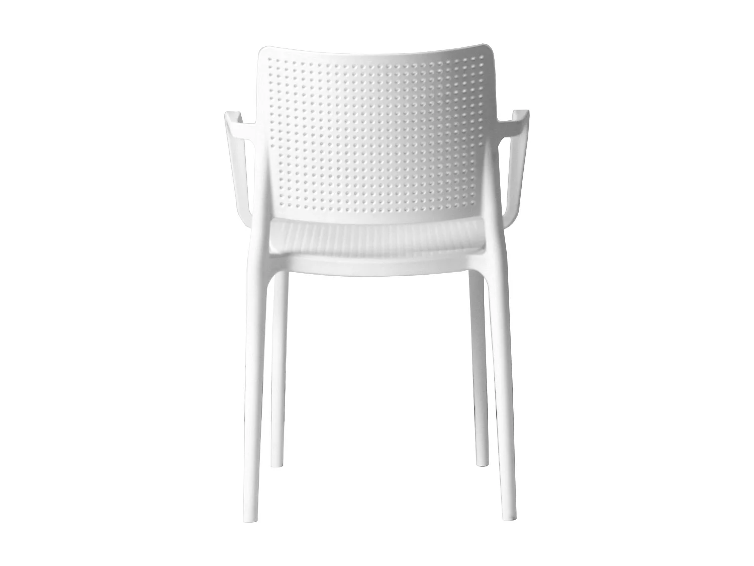 Set van 4 witte kunststof terrasstoelen
