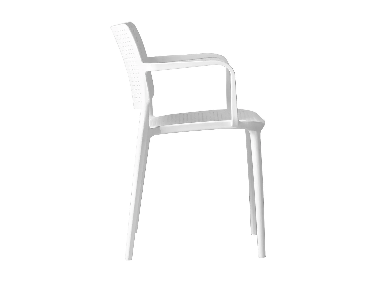 Lot de 4 chaises de terrasse en plastique blanc