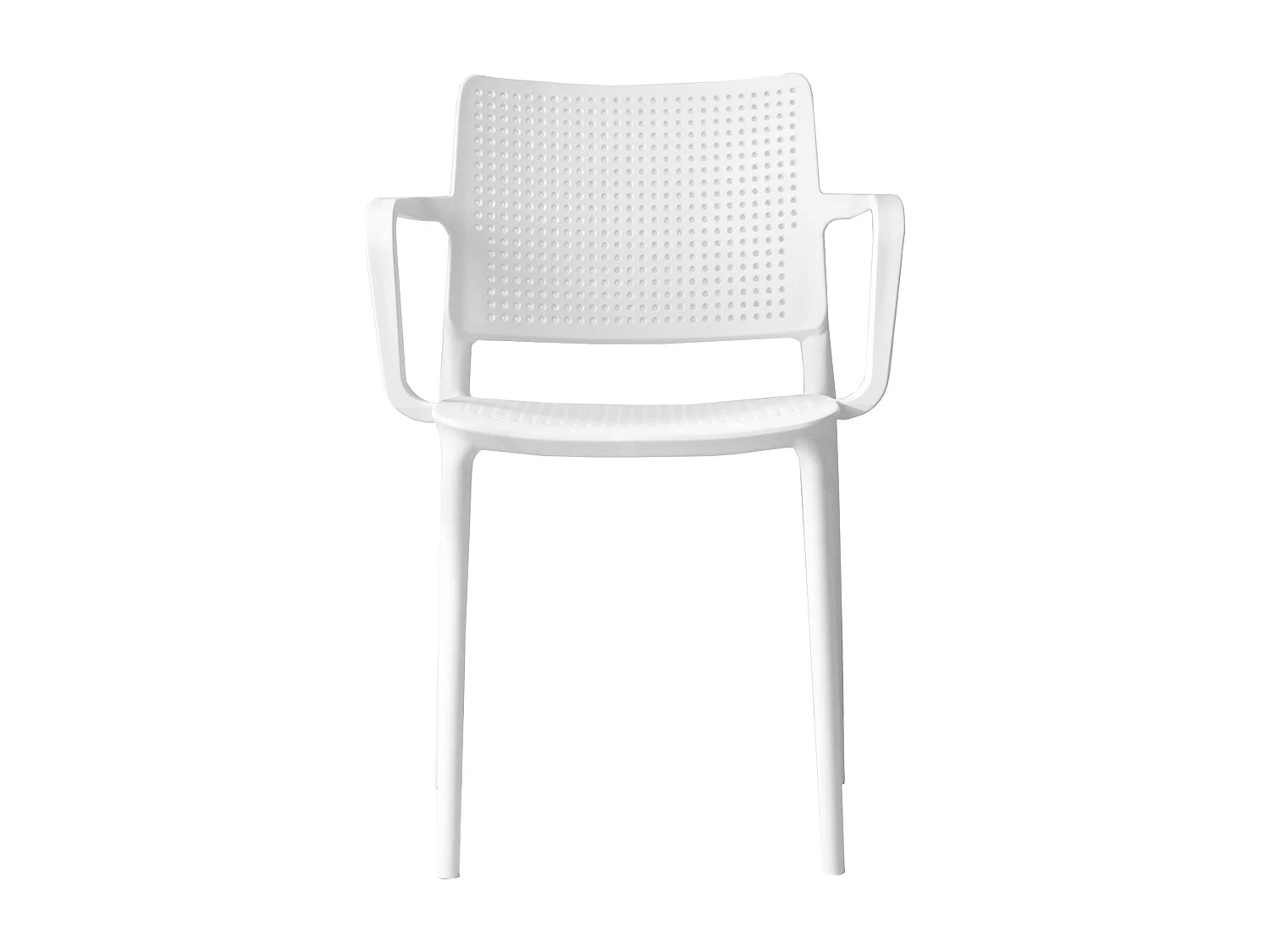 Lot de 4 chaises de terrasse en plastique blanc