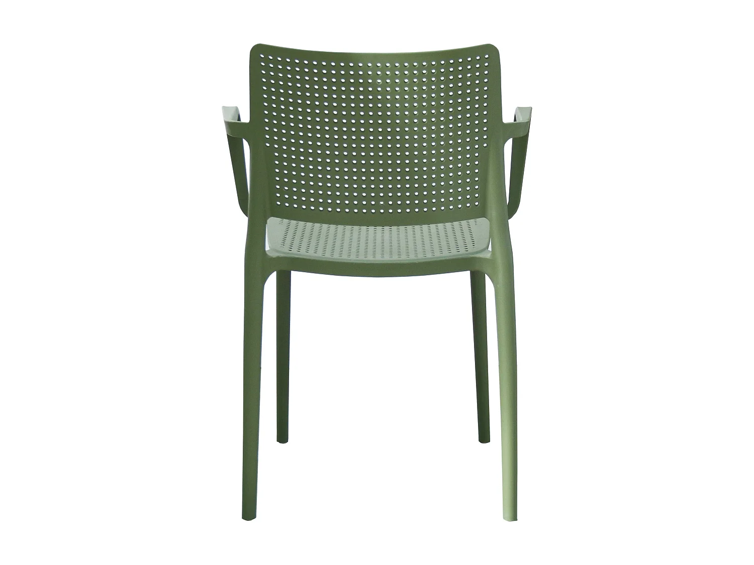 Set van 4 cactusgroene kunststof terrasstoelen