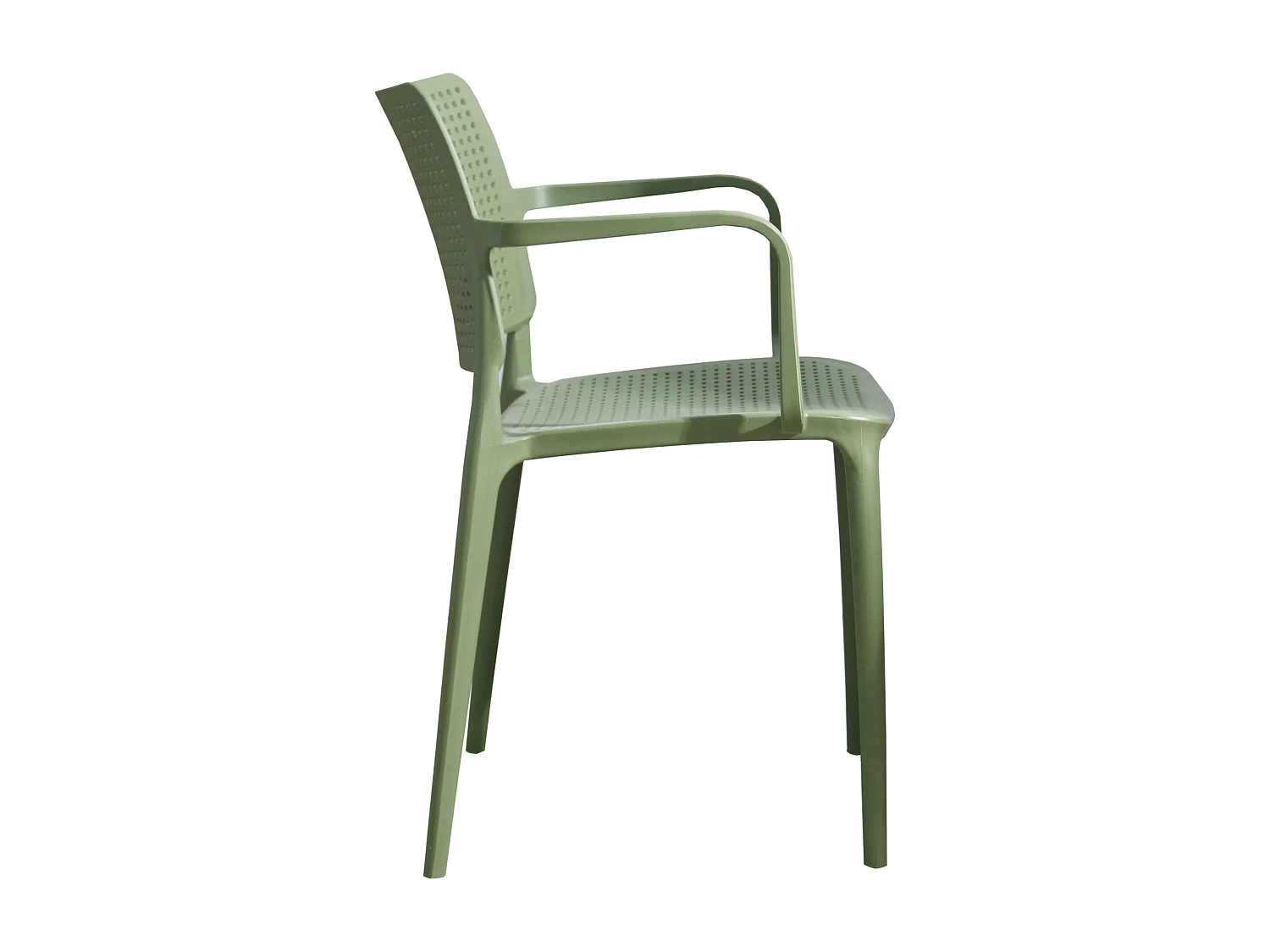 Lot de 4 chaises de terrasse en plastique vert cactus