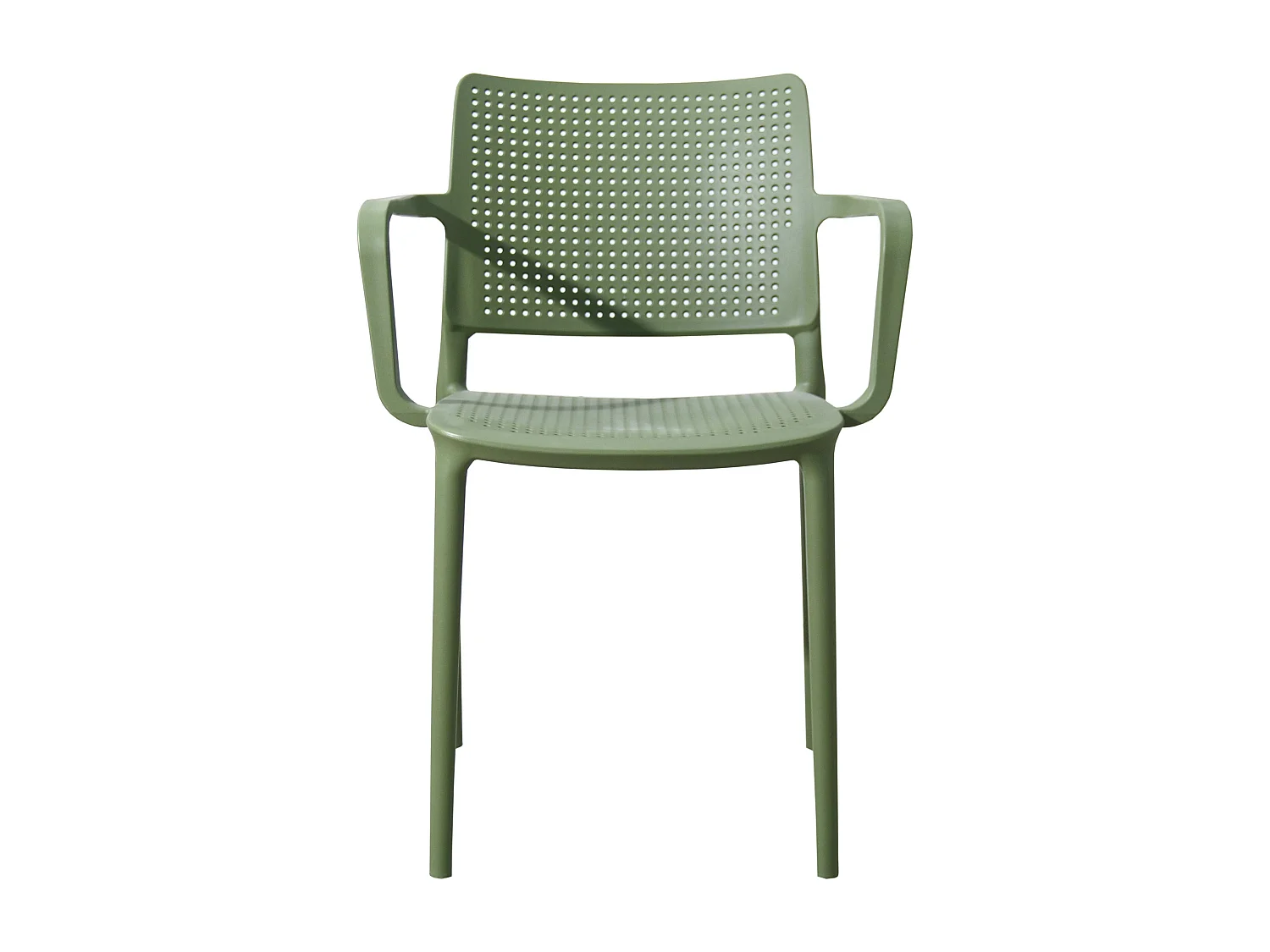 Lot de 4 chaises de terrasse en plastique vert cactus