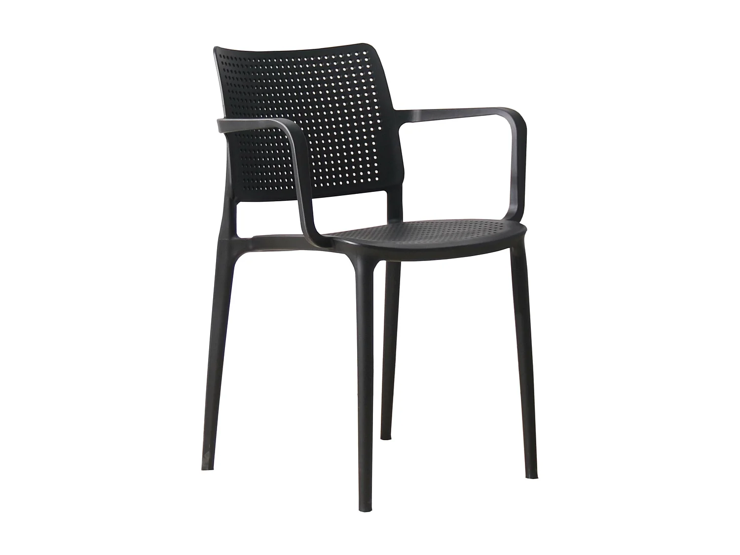 Lot de 4 chaises de terrasse en plastique noir