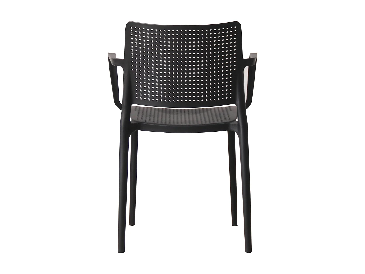 Lot de 4 chaises de terrasse en plastique noir