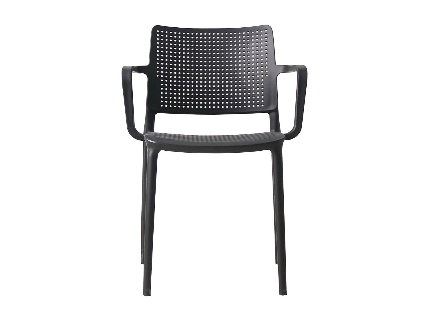 Lot de 4 chaises de terrasse en plastique noir