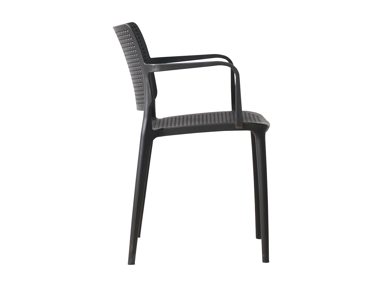 Lot de 4 chaises de terrasse en plastique noir