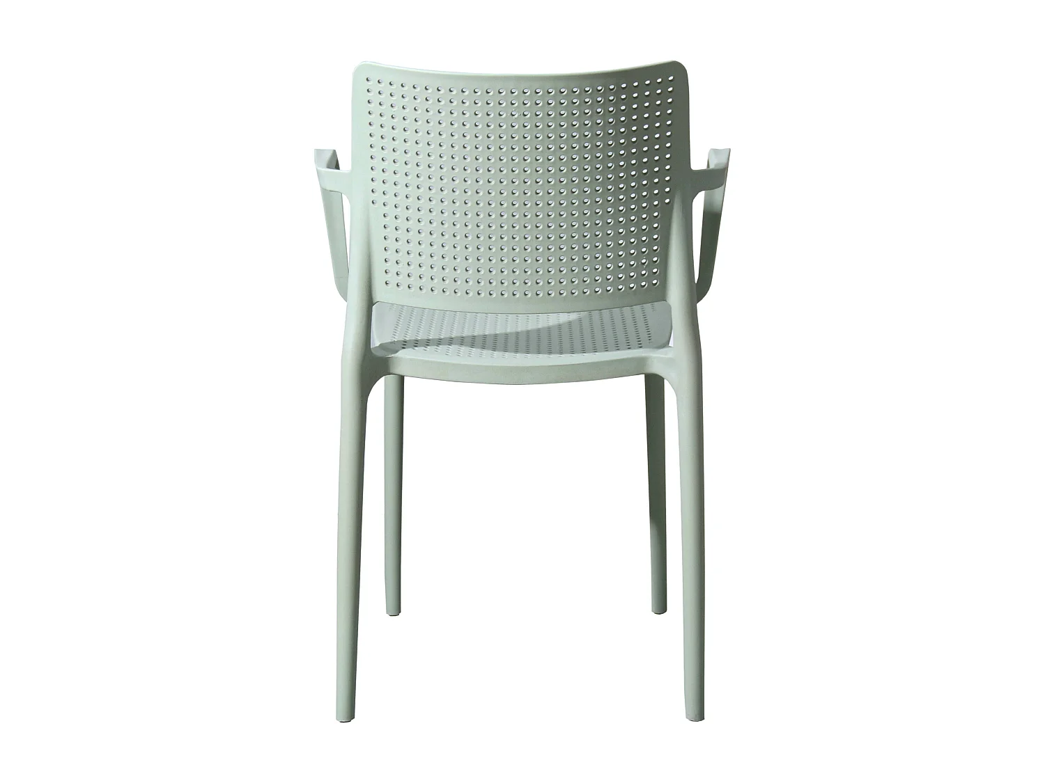 Lot de 4 chaises de terrasse en plastique vert sauge