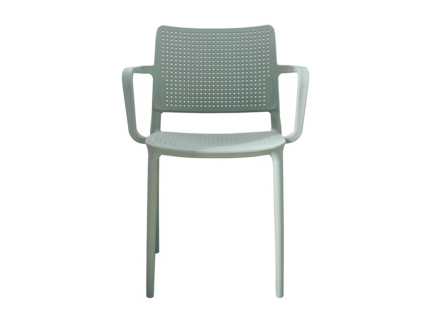 Lot de 4 chaises de terrasse en plastique vert sauge