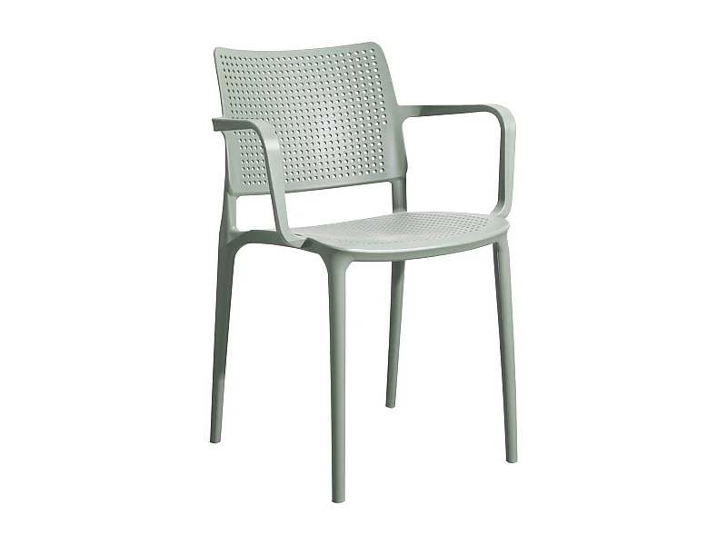 Lot de 4 chaises de terrasse en plastique vert sauge
