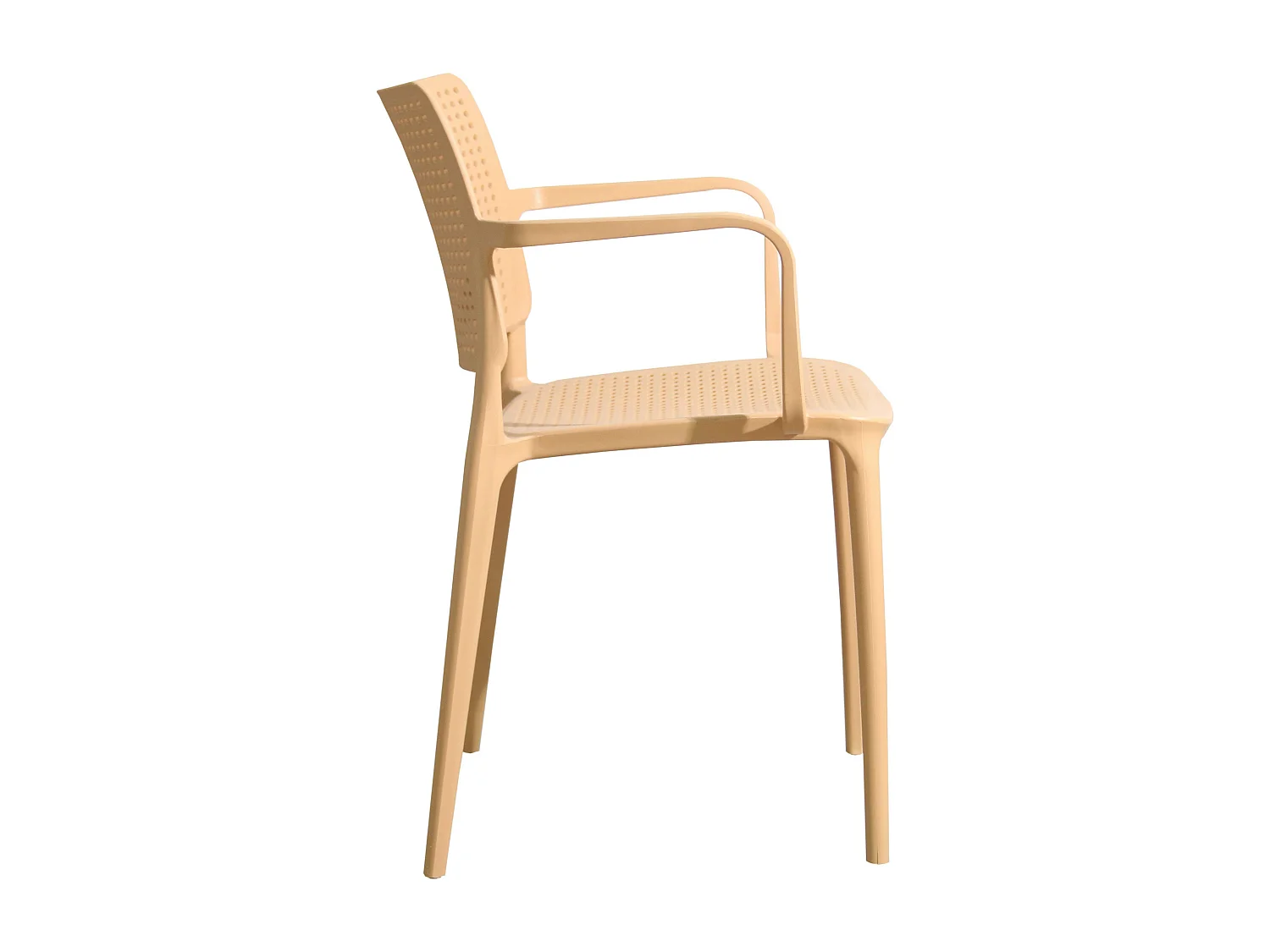 Lot de 4 chaises de terrasse en plastique jaune clair