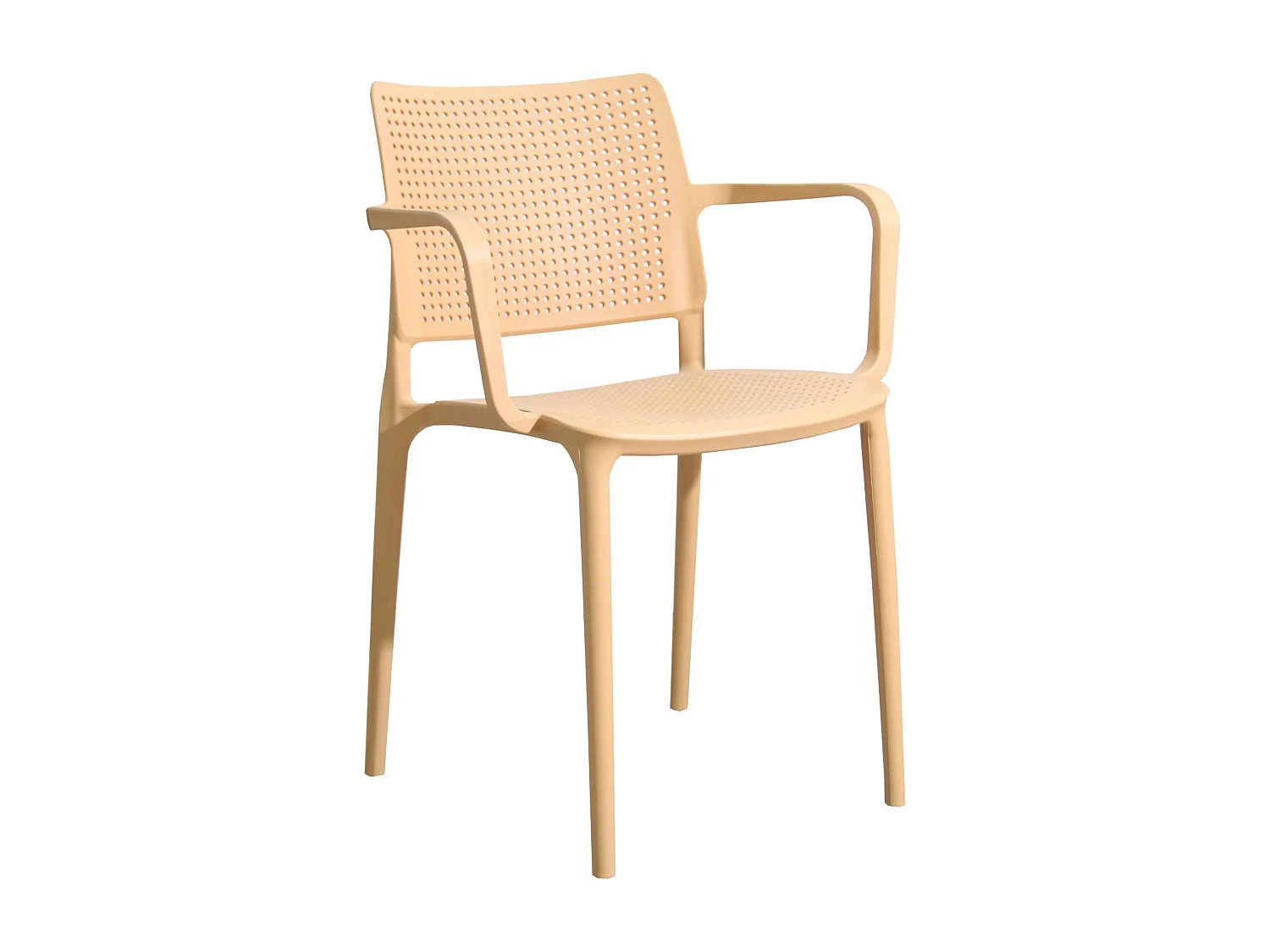 Lot de 4 chaises de terrasse en plastique jaune clair