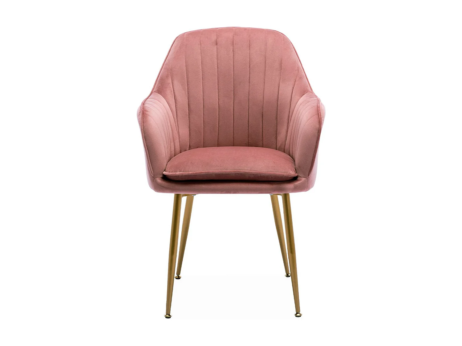 Set di 4 poltrone in velluto con gambe in metallo, rosa antico