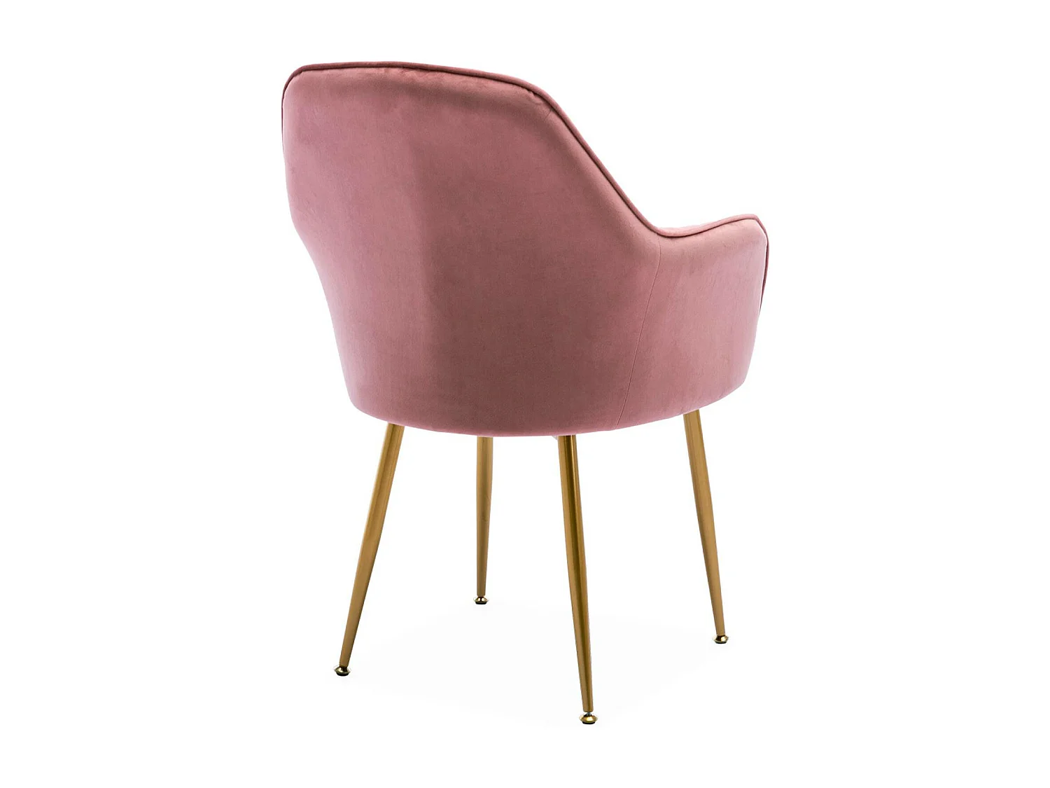 Set di 4 poltrone in velluto con gambe in metallo, rosa antico