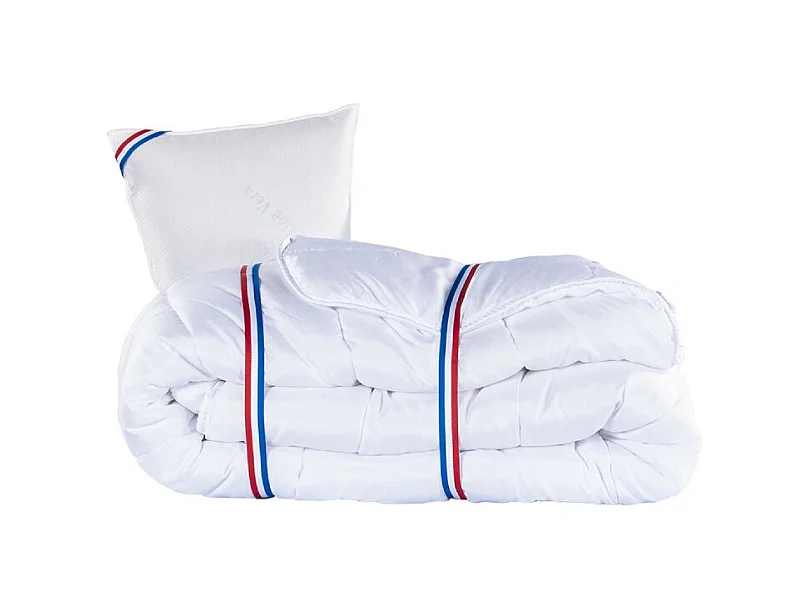 Matelas Rêverie, 30 cm, mousse haute densité, ferme, face été/hiver + 1 oreiller + couette, 90x190cm