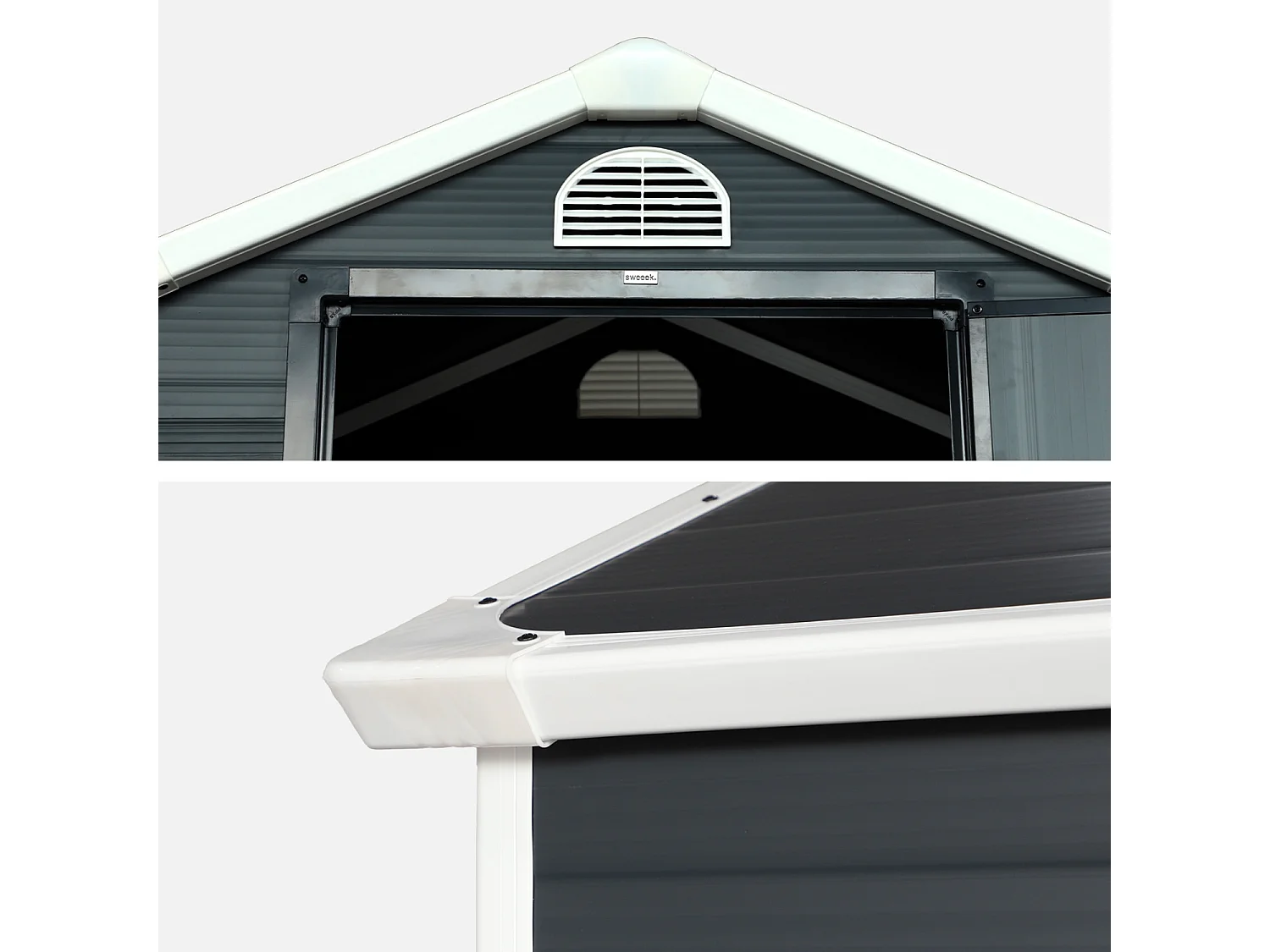 Casetta da giardino in plastica, struttura in alluminio, 1.39m²,