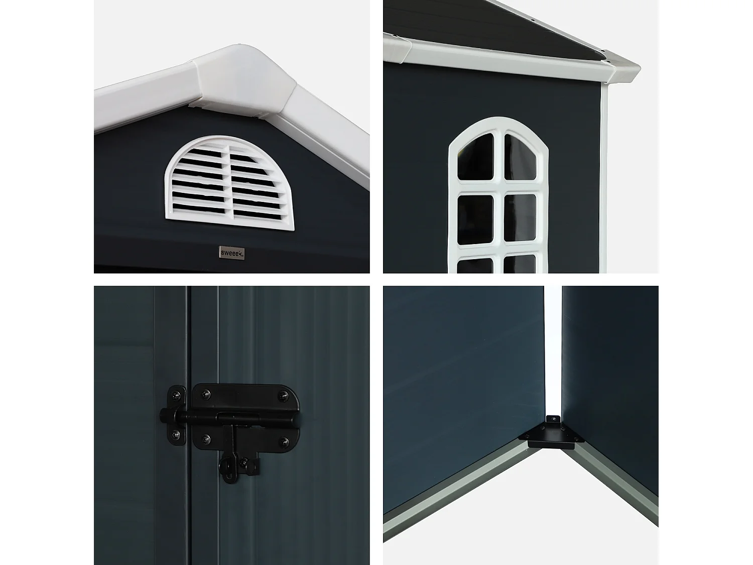 Casetta da giardino in plastica, struttura in alluminio, 1.39m²,