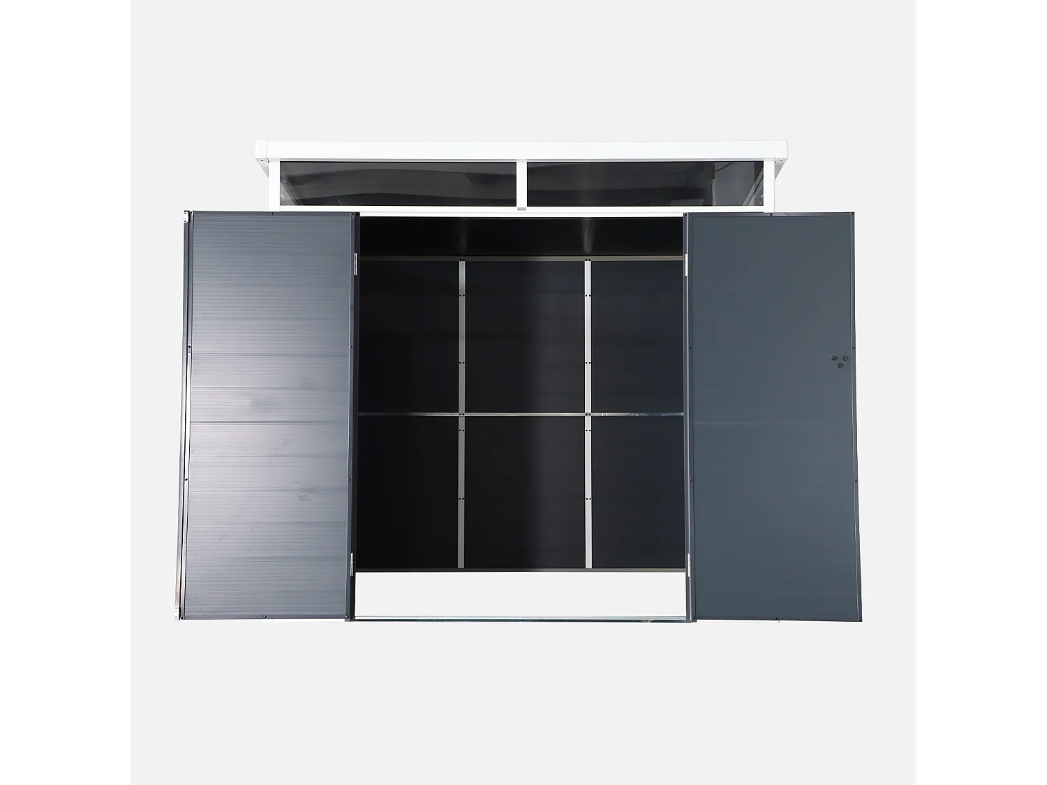 Caseta de jardín de plástico, estructura de aluminio, 4.55m² antracita