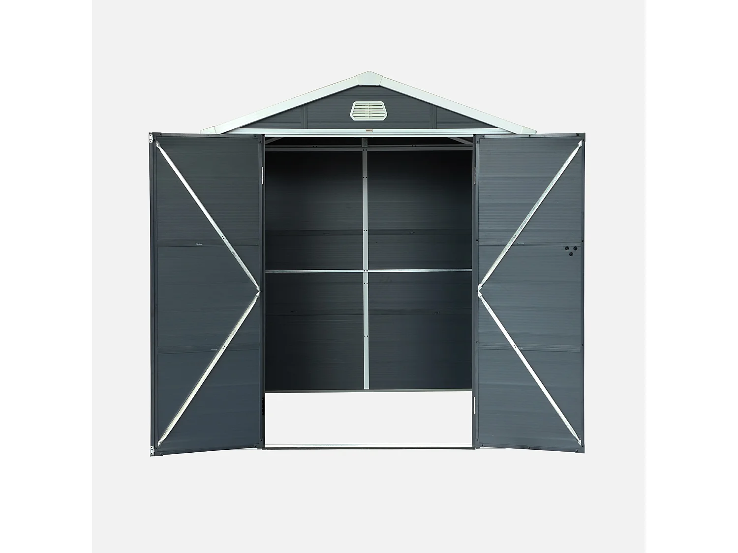 Caseta de jardín de plástico, estructura de aluminio, 3.65m² antracita