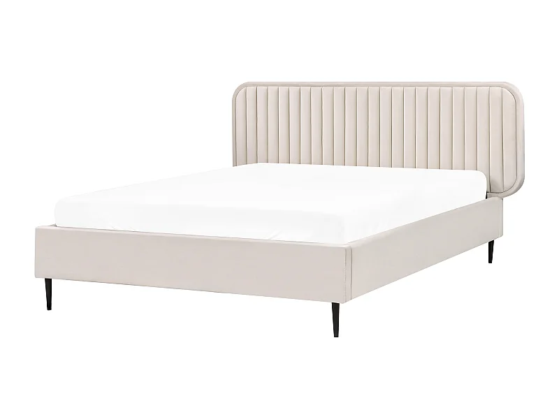 Cama Veludo BRIN 140 x 200 cm Creme