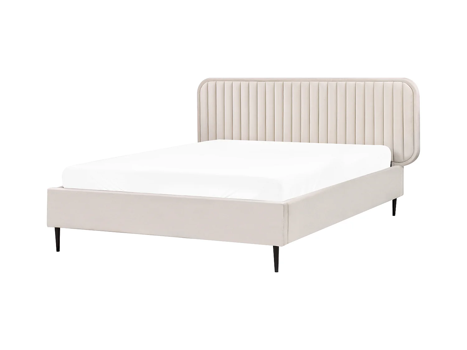 Lit avec sommier Velours BRIN 140 x 200 cm Beige