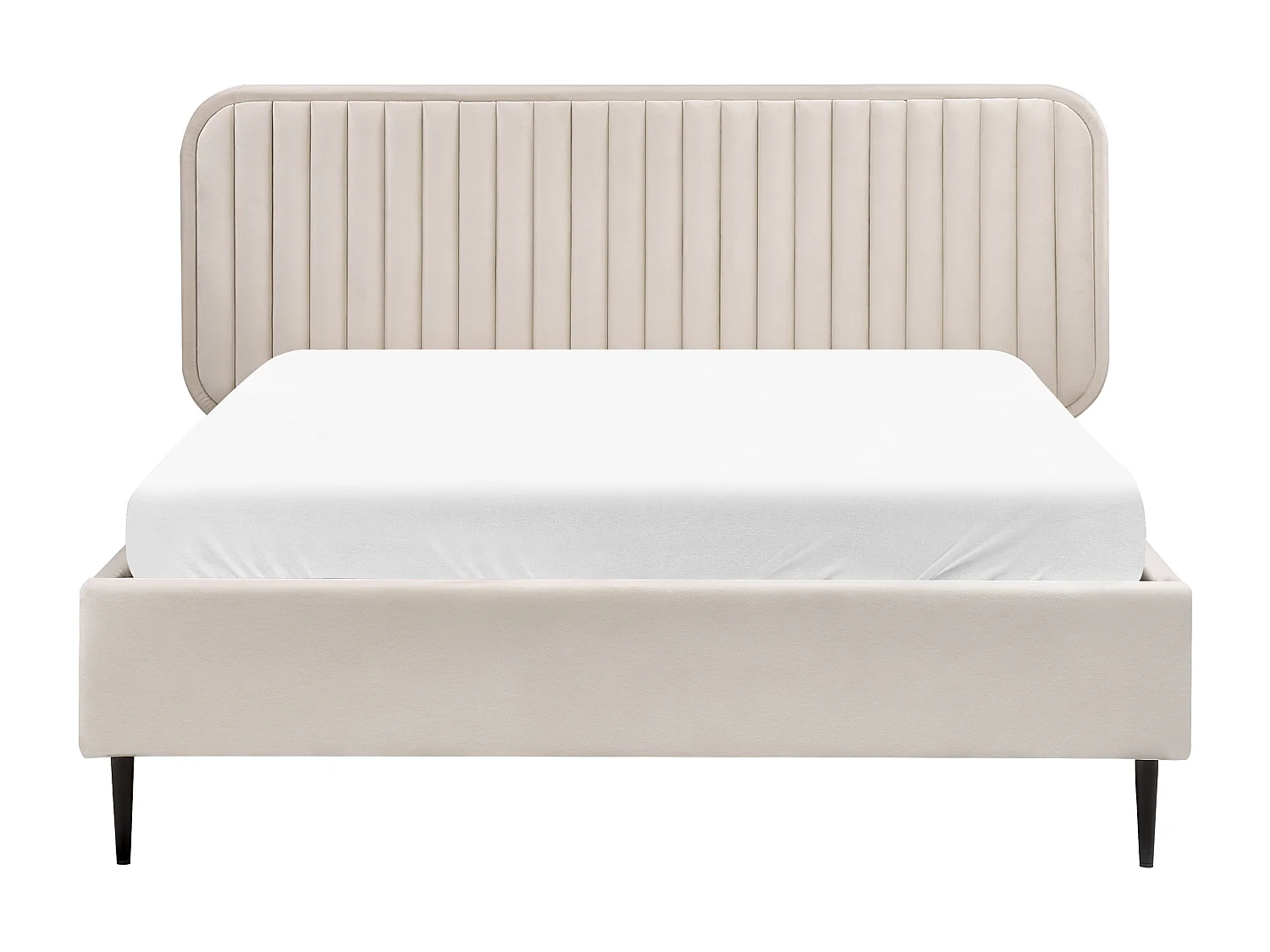 Lit avec sommier Velours BRIN 140 x 200 cm Beige