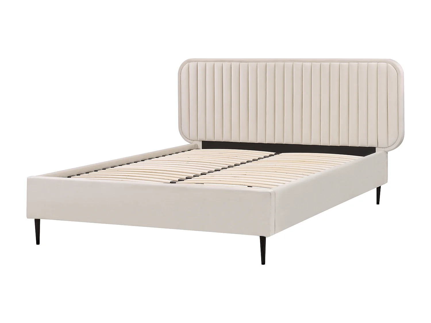 Bett mit Lattenrost Samtstoff BRIN 140 x 200 cm Beige