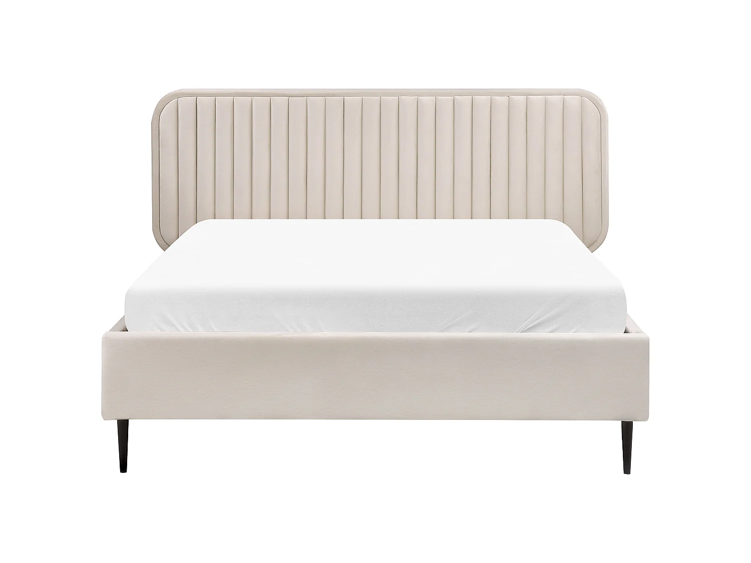 Bett mit Lattenrost Samtstoff BRIN 140 x 200 cm Beige