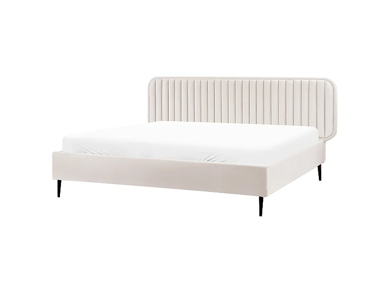 Bed Fluweel BRIN 180 x 200 cm Beige