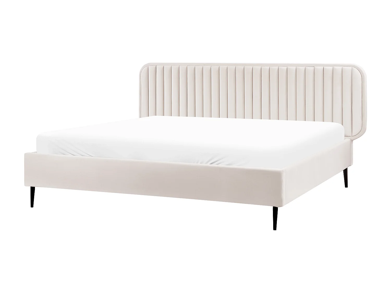 Lit avec sommier Velours BRIN 180 x 200 cm Beige