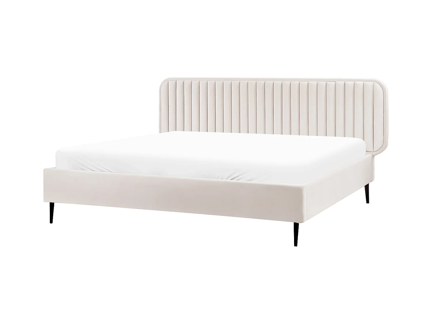 Lit avec sommier Velours BRIN 180 x 200 cm Beige
