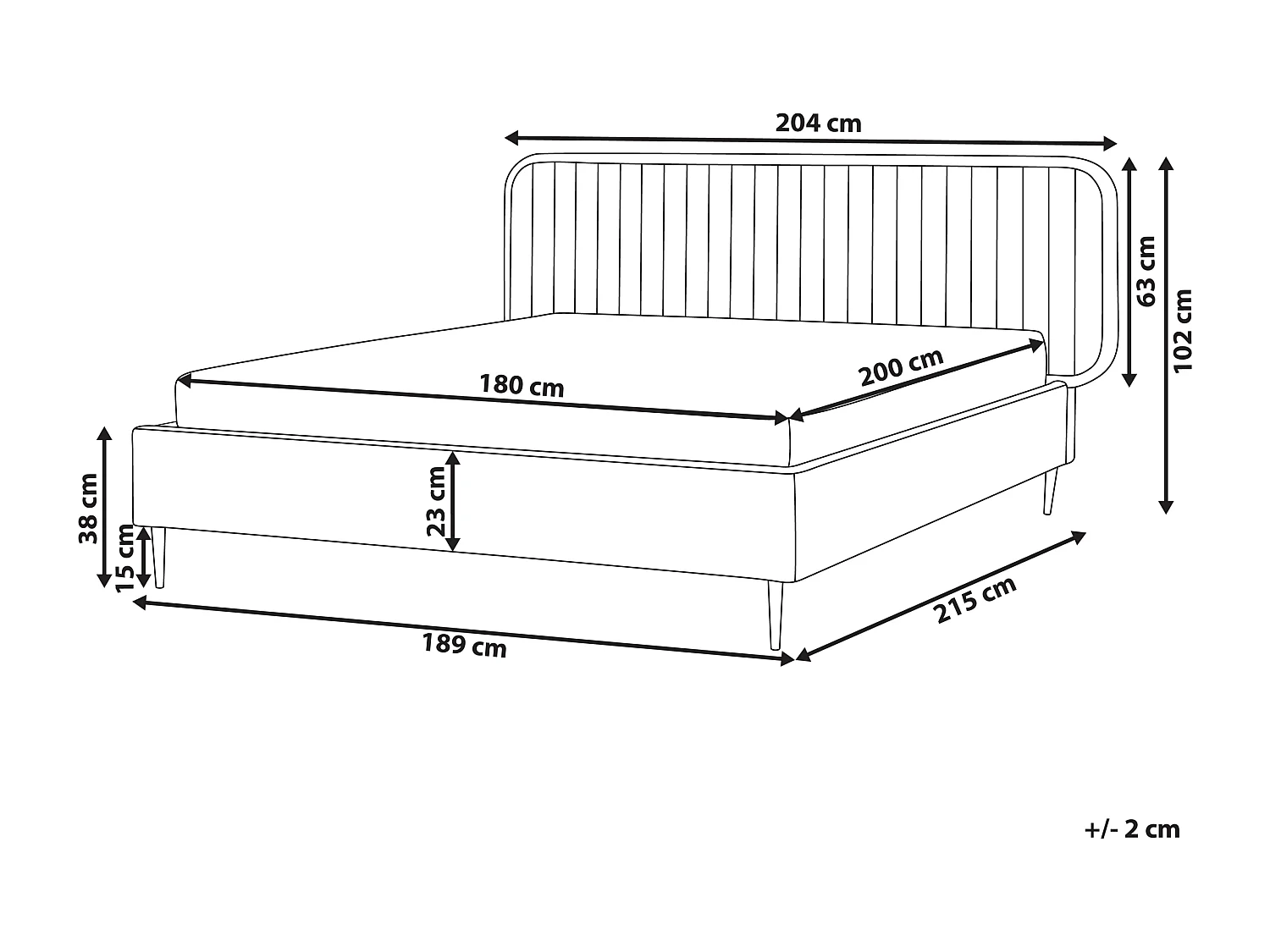 Bed Fluweel BRIN 180 x 200 cm Beige