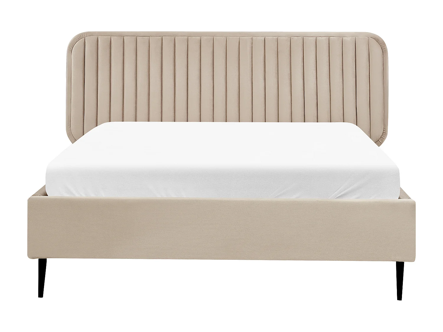 Lit avec sommier Velours BRIN 140 x 200 cm Taupe